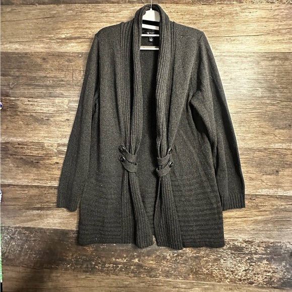 AB Studio Gray Elegant Cardigan Sweater - Picture 6 of 8